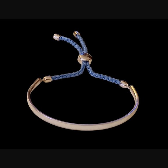 Monica Vinader 925 Sterling Fiji Retired Engravable Bar Adjustable Bracelet OSFM - Picture 1 of 6
